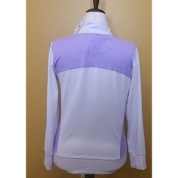 Footjoy Womens Full Zip Jacket White Purple Craguns Legacy New Pockets Wicking - Picture 5 of 14